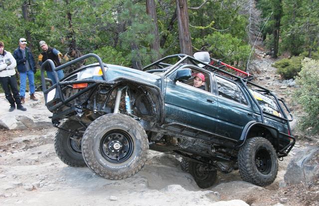 Modified 4Runner climbing Driveshaft Hill on the way to the Fordyce Trail in Northern California.